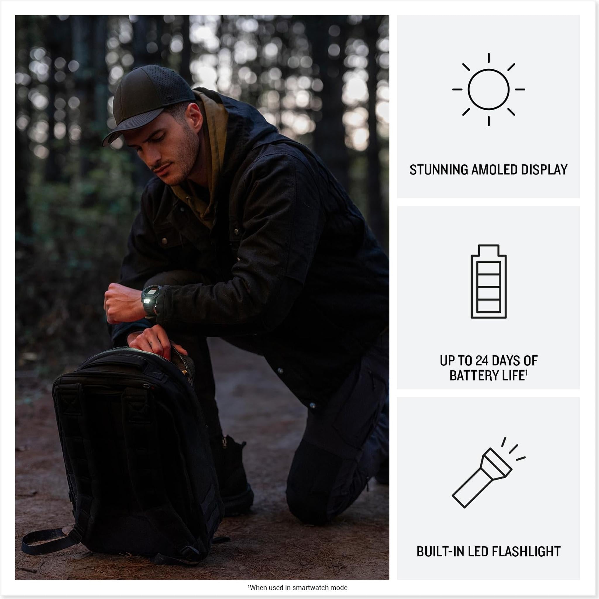 Garmin Instinct® 3 Tactical Edition, 50mm, AMOLED Display, Rugged Outdoor GPS Smartwatch Garmin