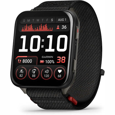 Garmin® Venu® X1, Thin and Lightweight GPS Smartwatch, AMOLED Display, Advanced Health and Fitness Features, Black with Slate Titanium Caseback and Black ComfortFit Nylon Band