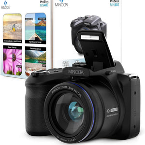 Minolta 20 Mega Pixels 40x Optical Zoom Digital Camera with 1080p FHD Video, Black