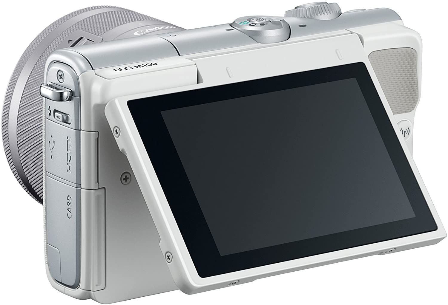 Canon EOS M100 Mirrorless Digital Camera - White with 15-45mm Lens International Model