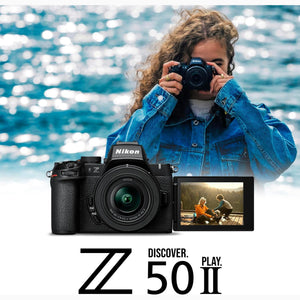 Nikon Z50 II 20.9 MP DX-Format Lightweight and Compact Mirrorless Camera with 16-50mm Lens Bundle with Nikon FTZ II Mount Adapter 2 Items