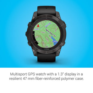 Garmin fēnix 7 Pro Sapphire Solar, Multisport GPS Smartwatch, Built-in Flashlight, Solar Charging Capability, Black Garmin
