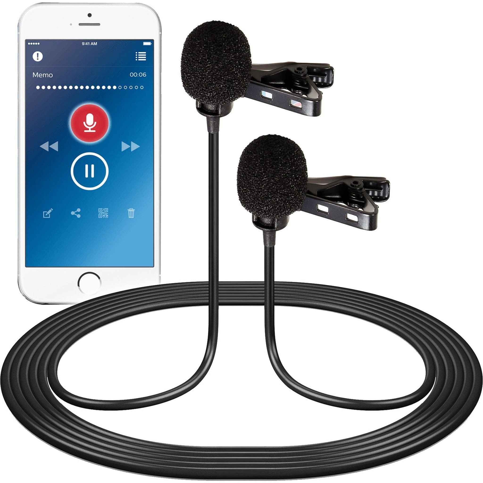 Vidpro XM-DLS Dual-Head Interview Lavalier Microphone for Smartphones & Tablets VidPro