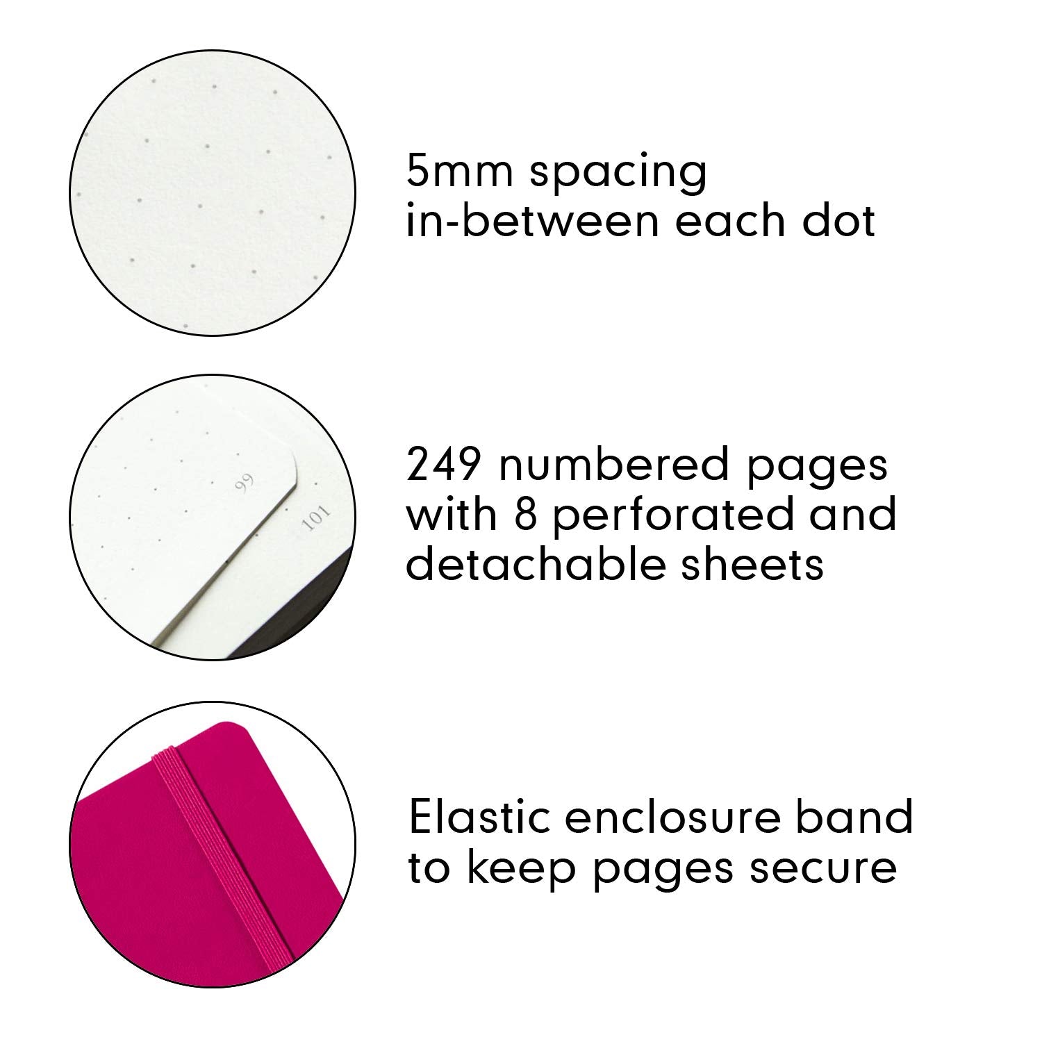 Leuchtturm1917 Medium A5 Dotted Hardcover Notebook (Berry) - 249 Numbered Pages