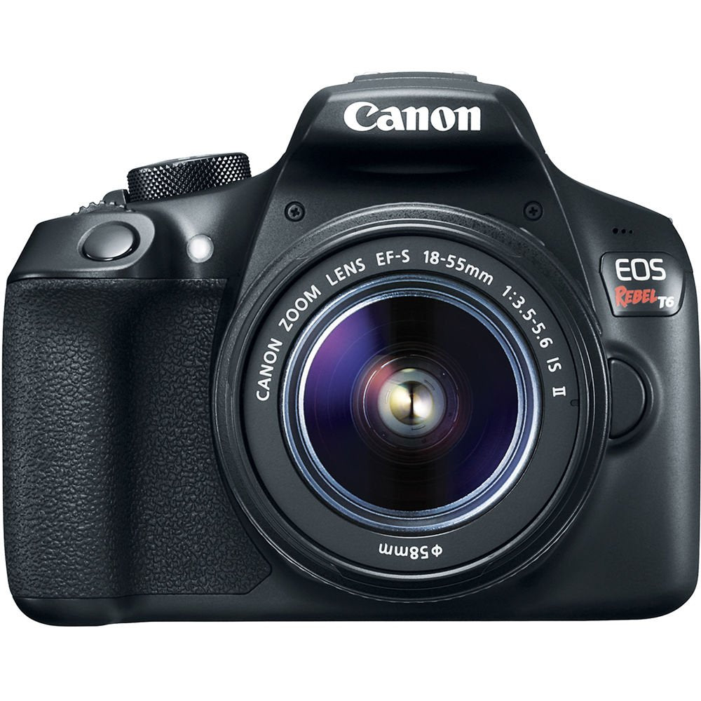 Canon EOS Rebel T6 DSLR Camera with 18-55mm is II Lens + LED + UV FLD CPL Filter Kit + Wide Angle & Telephoto Lens Pro Bundle