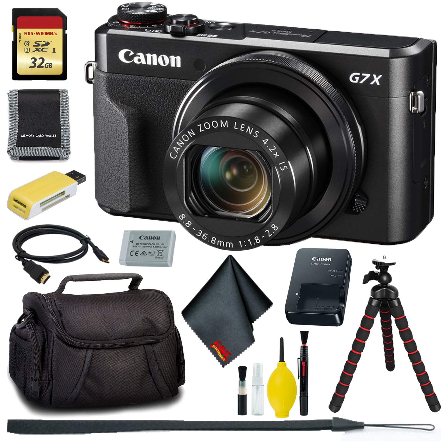 Canon PowerShot G7 X Mark II Digital Camera + 32GB Memory Bundle