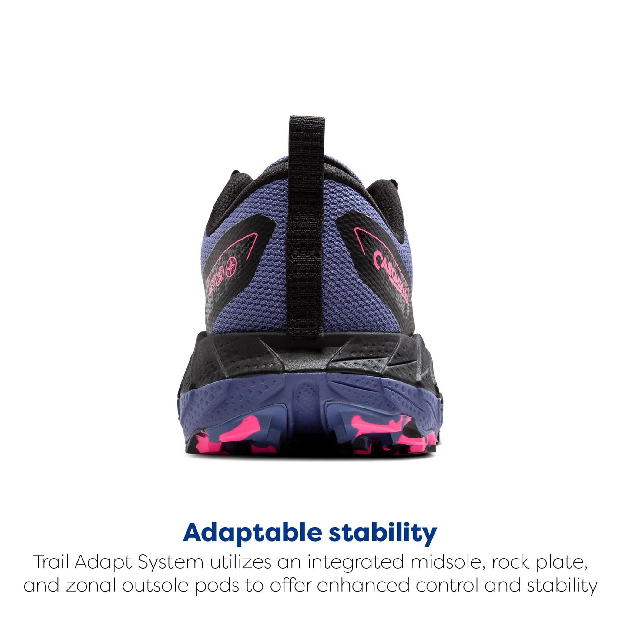 Brooks Women’s Cascadia 18 GTX Waterproof Mountain Trail Running Shoe - Grey Blue/Black/Pink - 7 Medium