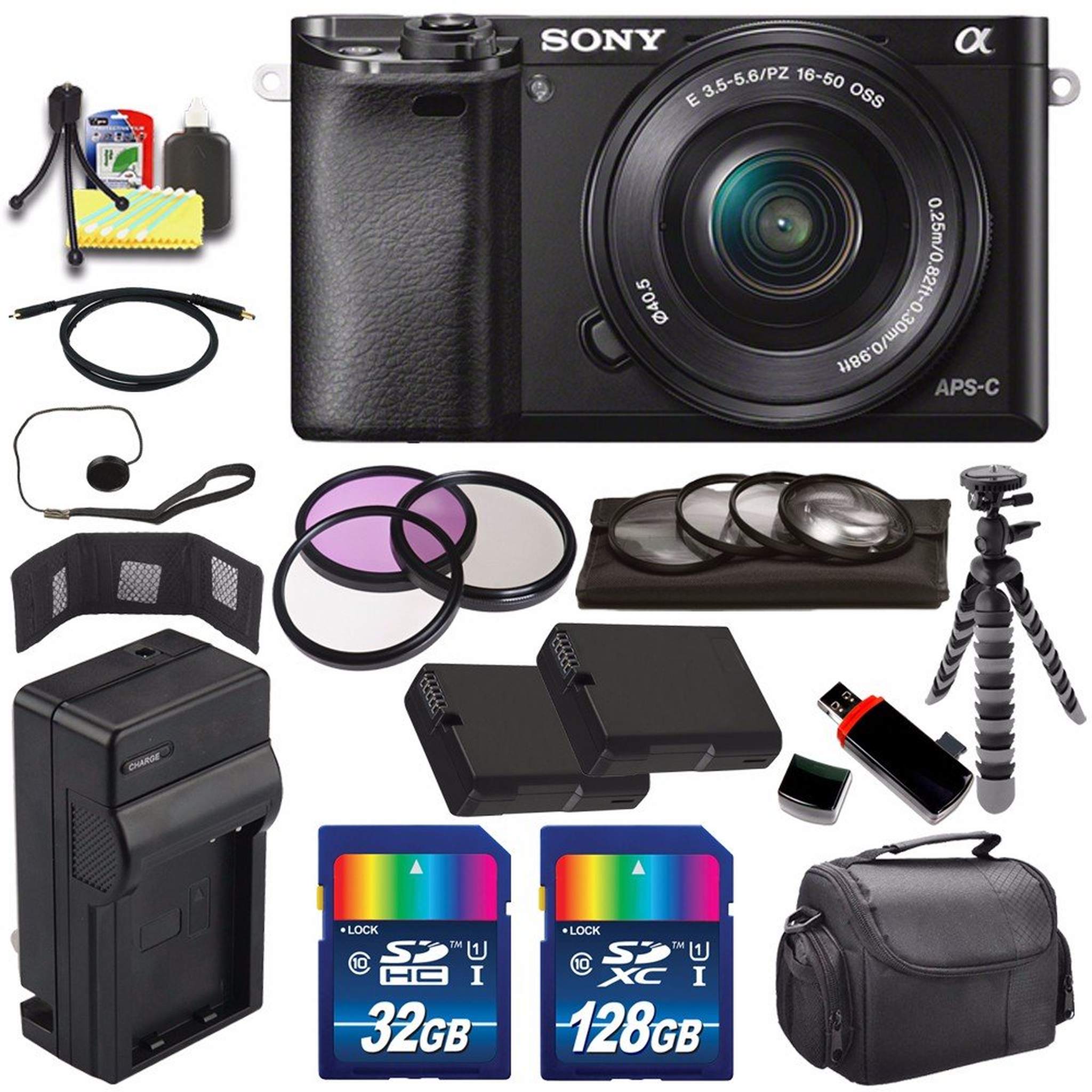 Sony Alpha a6000 Mirrorless Digital Camera with 16-50mm Lens Black + Battery + Charger + 160GB Bundle 8 - International