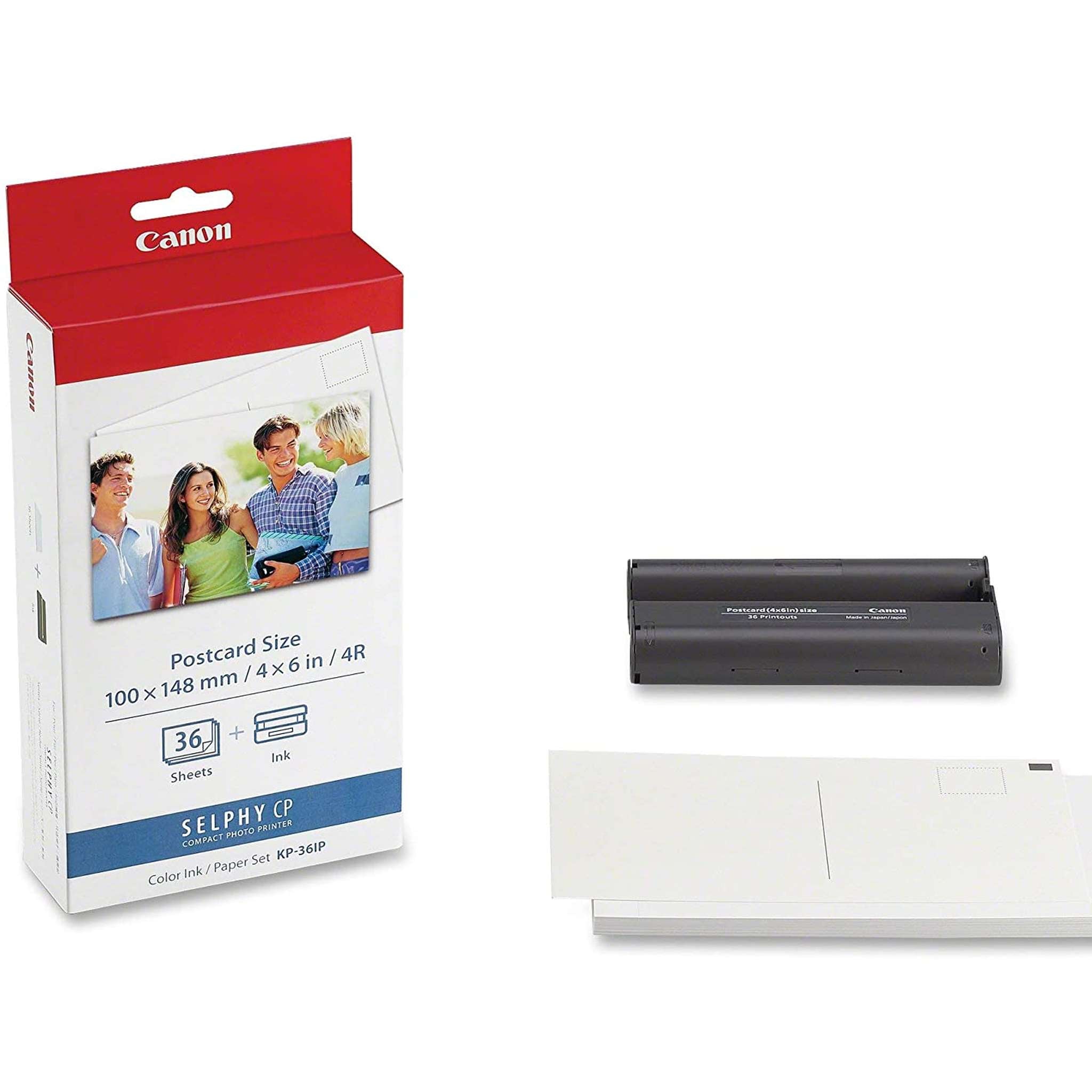 Canon Selphy CP 400 - 7737A001 / KP-36IP - Color Ink Cartridge + 36 4x6 Sheets International Model