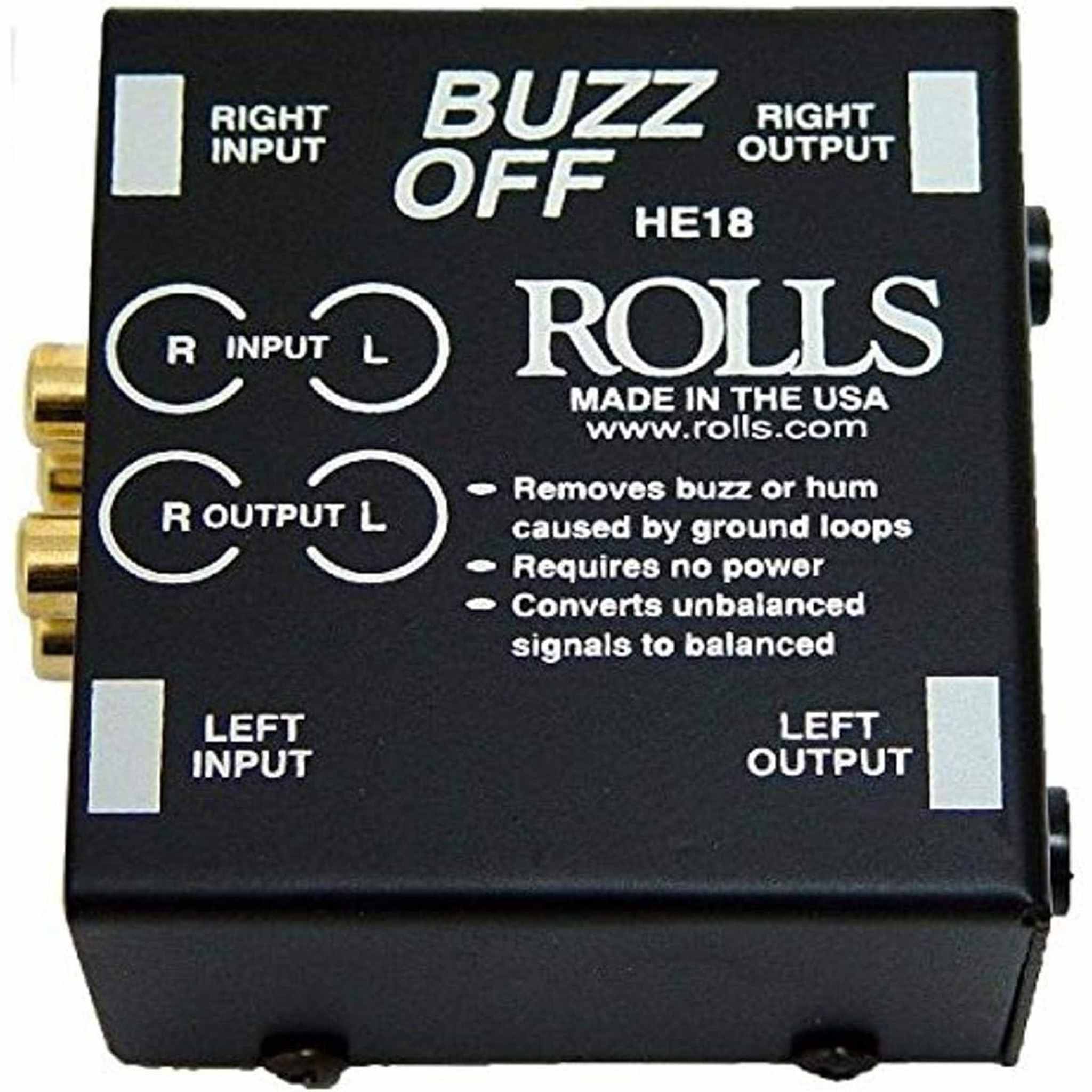 Rolls HE18 Two-Channel Audio Hum Eliminator and Buzz Remover Bundle rolls