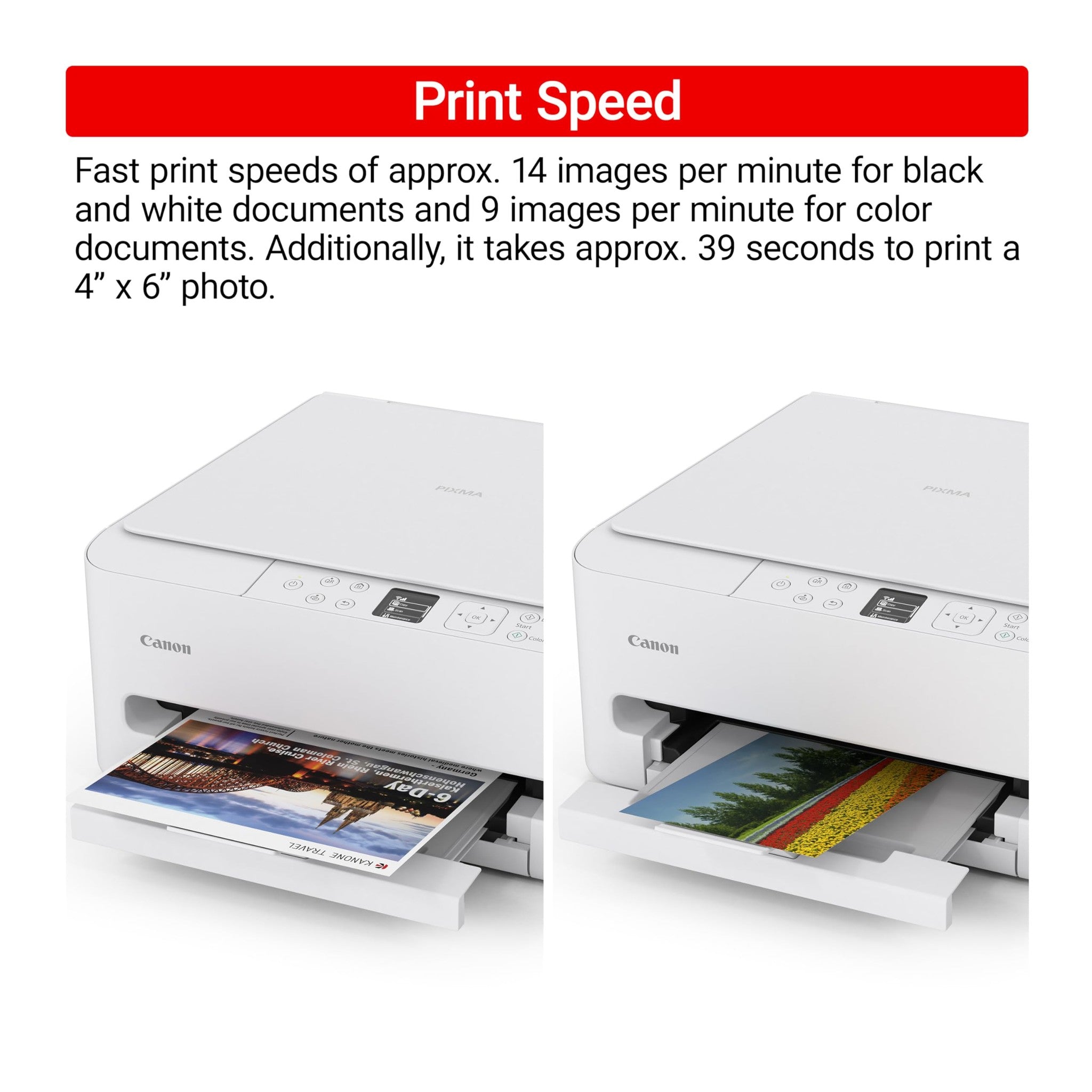 Canon PIXMA TS6520 Wireless Color Inkjet Printer Duplex Printing, White - Home Printer with Copier/Scanner, 1.42” OLED Display, Intuitive Control Panel, Compact Design
