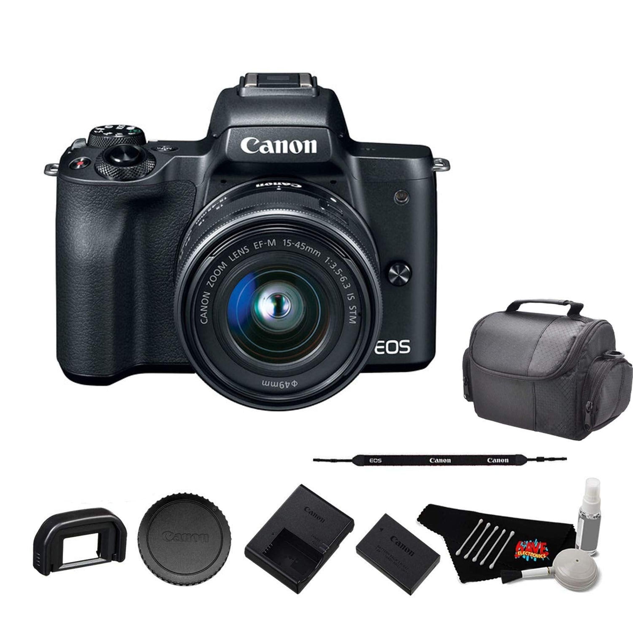 Canon EOS M50 Mirrorless Digital Camera with 15-45mm Lens and 4K Video 2680C011 Starter Bundle - International Model Canon