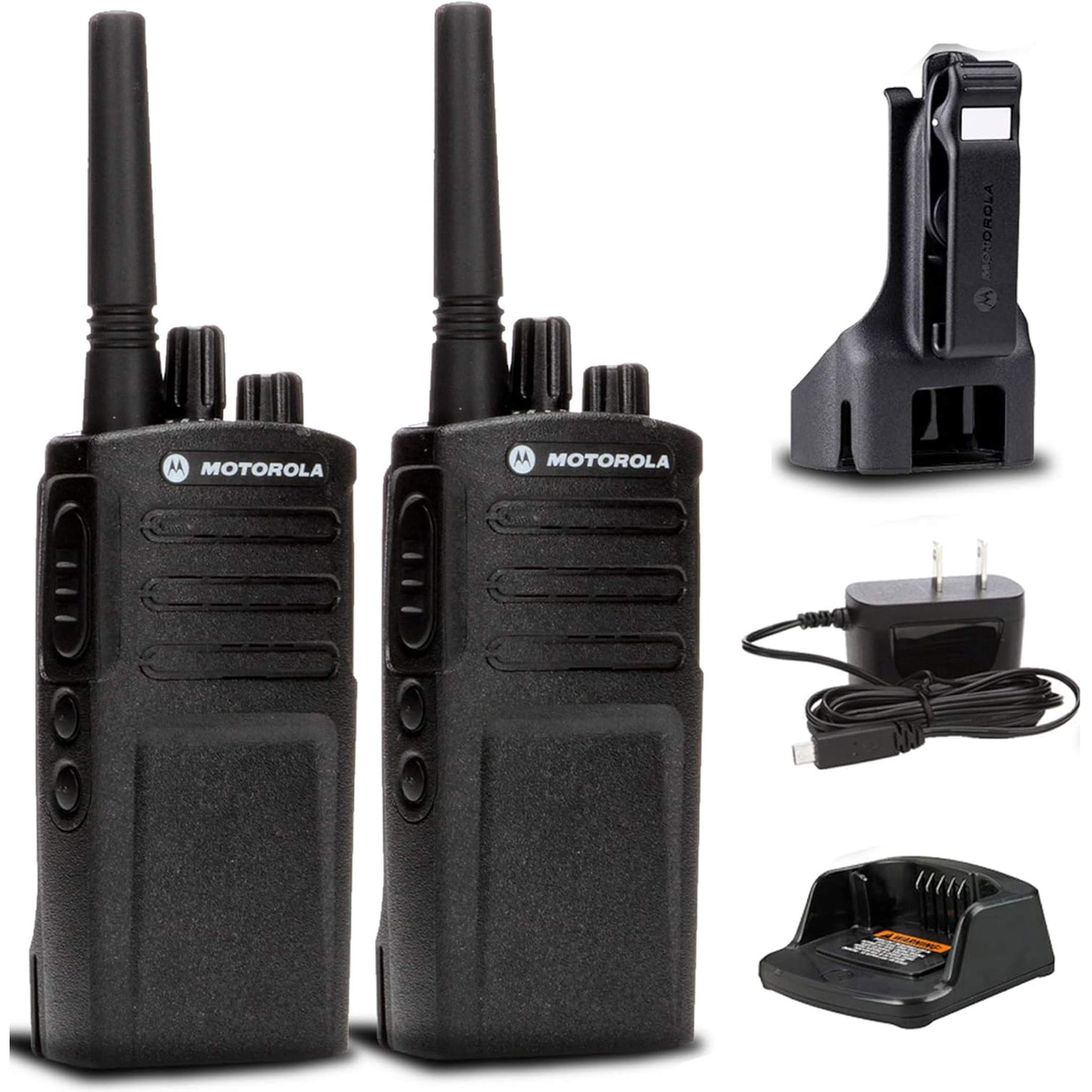 2 x Motorola RMV2080 On-Site 2-Way Business Radio + Mic Cleaner Spray + More Motorola Solutions