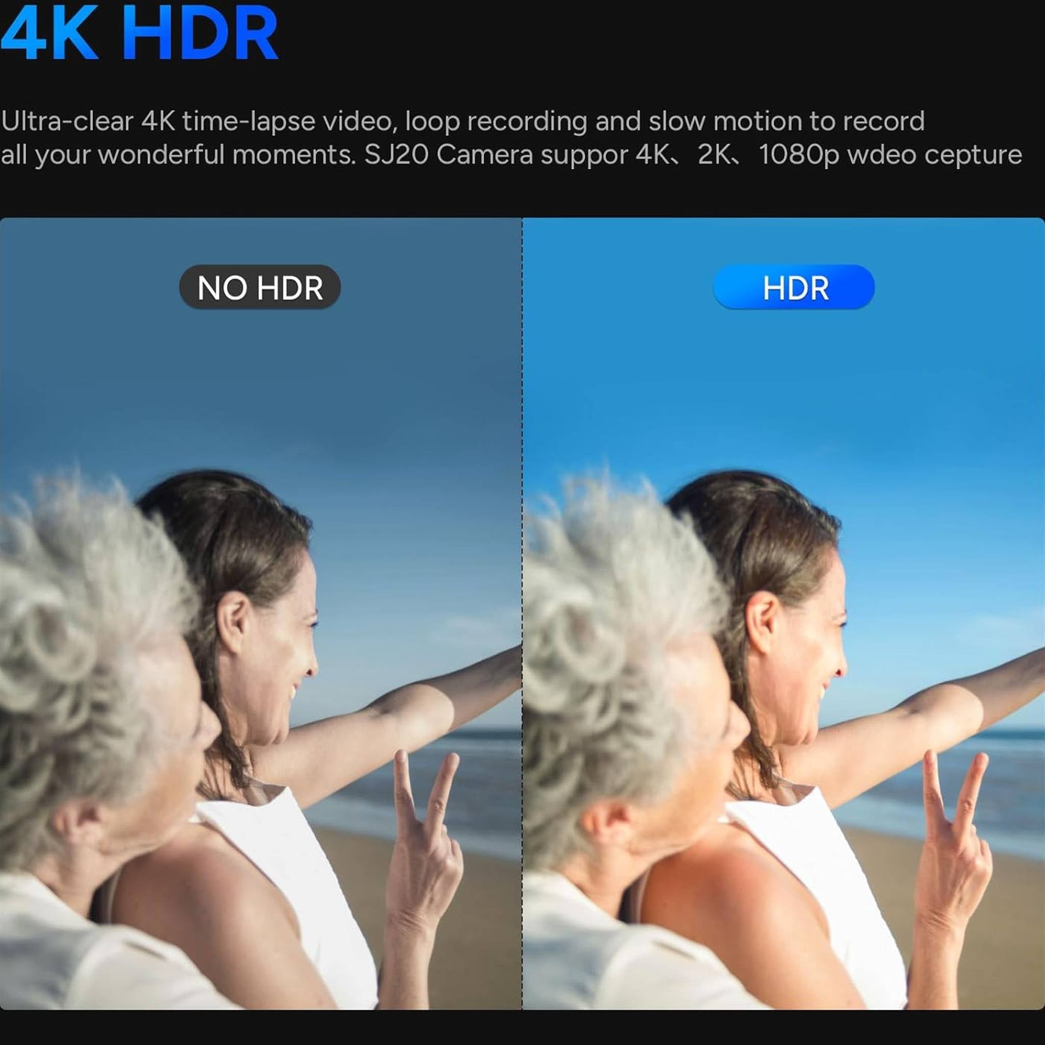 SJCAM SJ20 Action Camera 4K 20MP HDR Camera with Dual Lens,Dual Screen,Dual Batteries. f2.0/f1.3 Dual Sensor, Low Light Night Vision Camera,Stabilization 2.0 5G WiFi Cam,131ft Under-Waterproof Camera