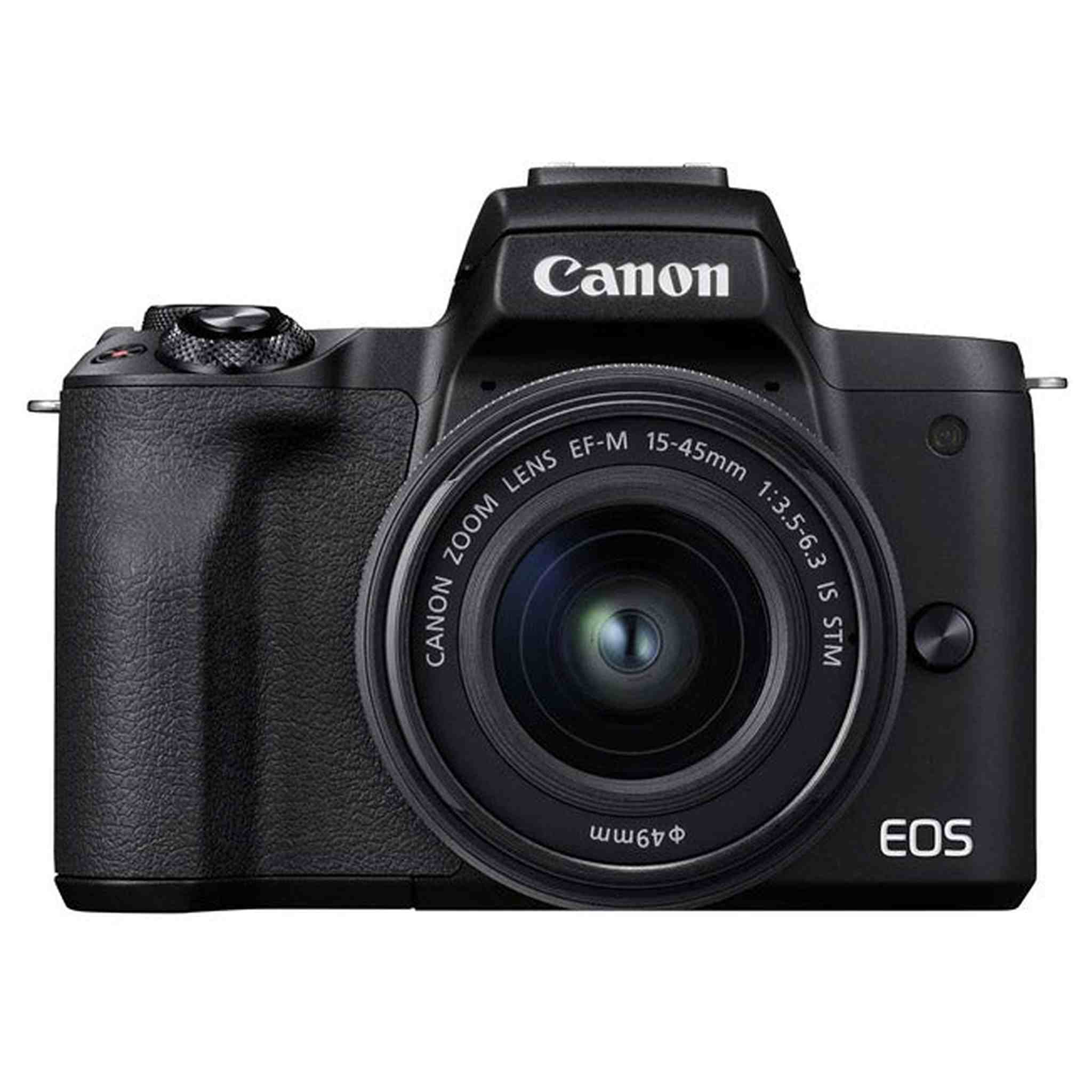 Canon EOS M50 Mark II Black + EF-M 15-45mm & EF-M 55-200mm is STM Bundle - Used