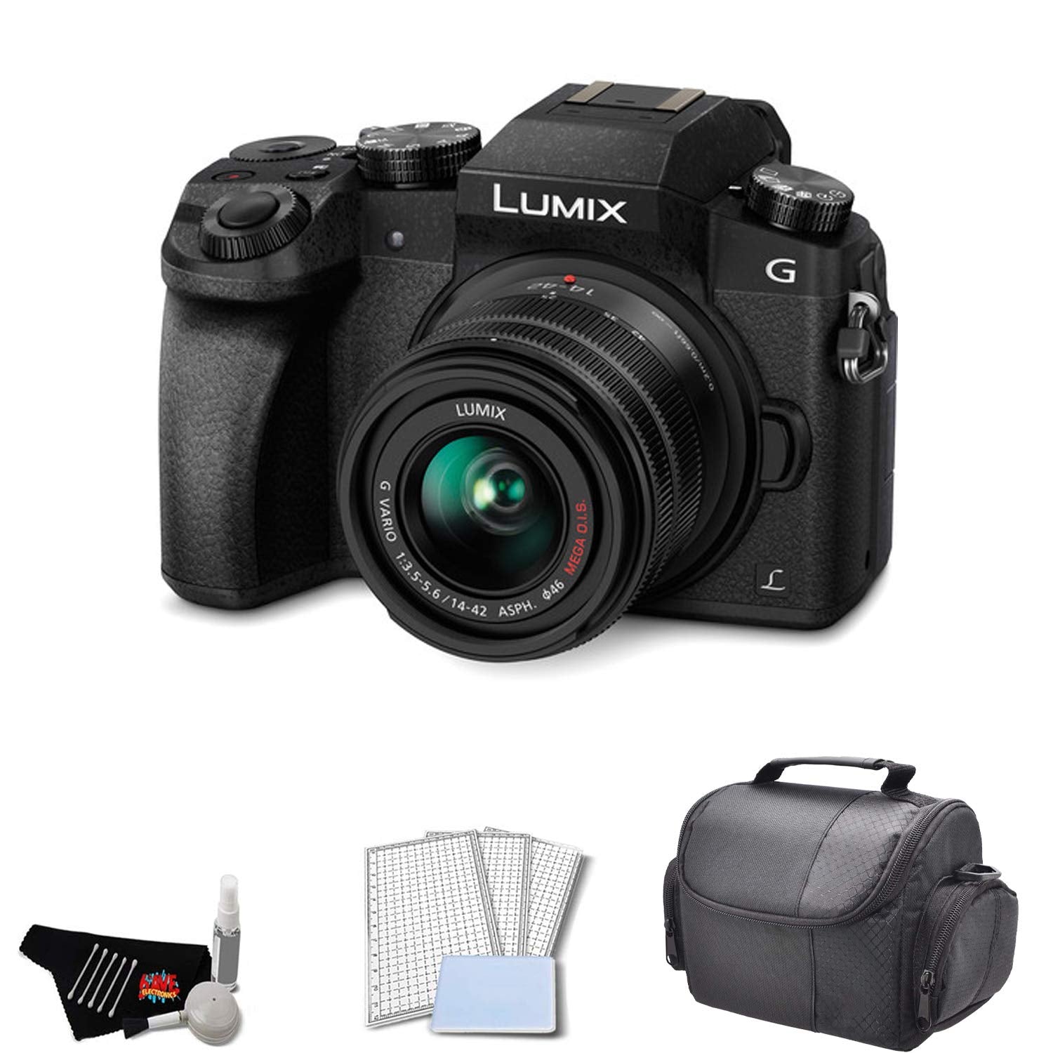 Panasonic Lumix DMC-G7 Mirrorless Micro Four Thirds Digital Camera with 14-42mm Lens (Black) - Bundle with Carrying Case