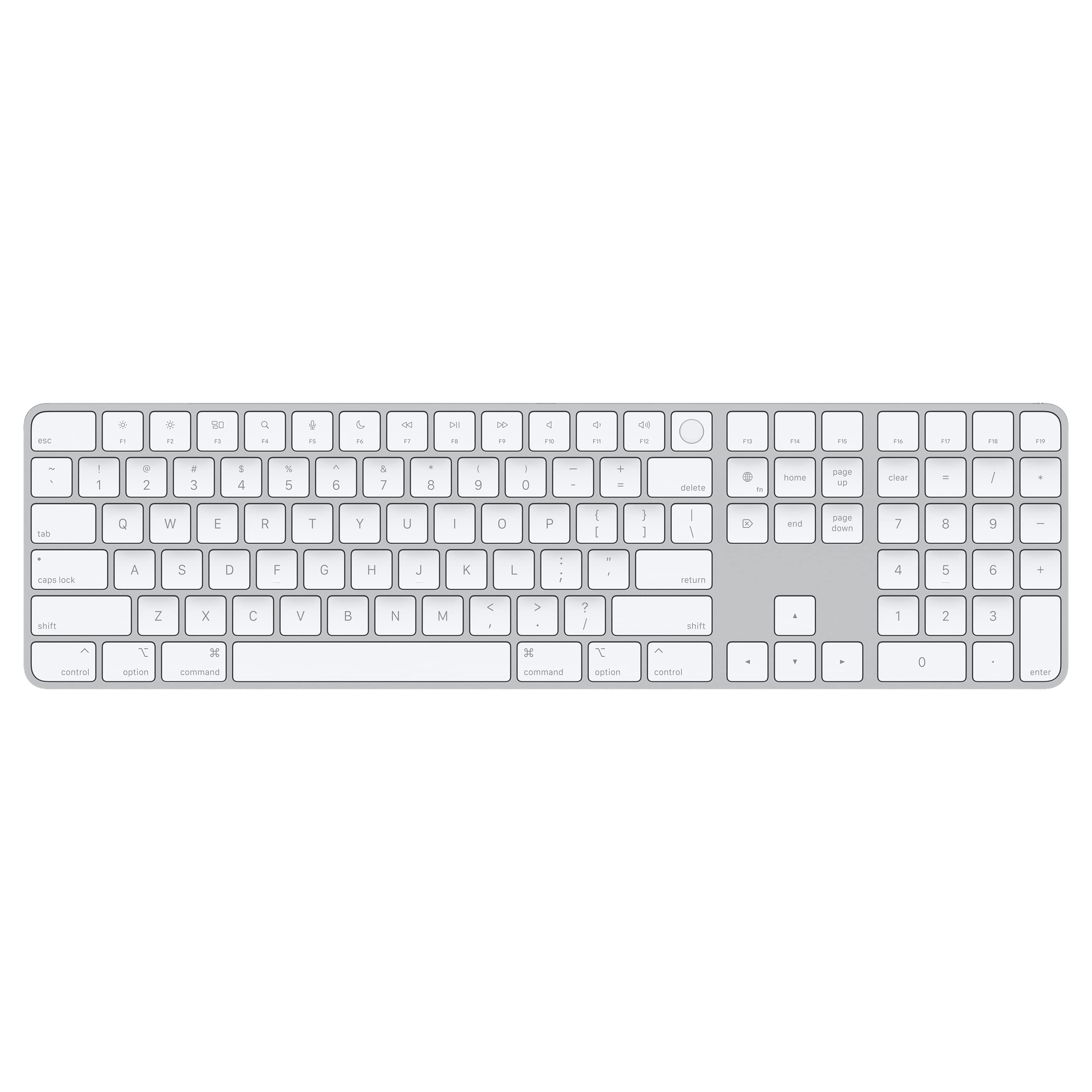 Apple Magic Keyboard with Touch ID and Numeric Keypad: Wireless, Bluetooth, Rechargeable. Works with Mac Computers with Apple Silicon; US English - White Keys