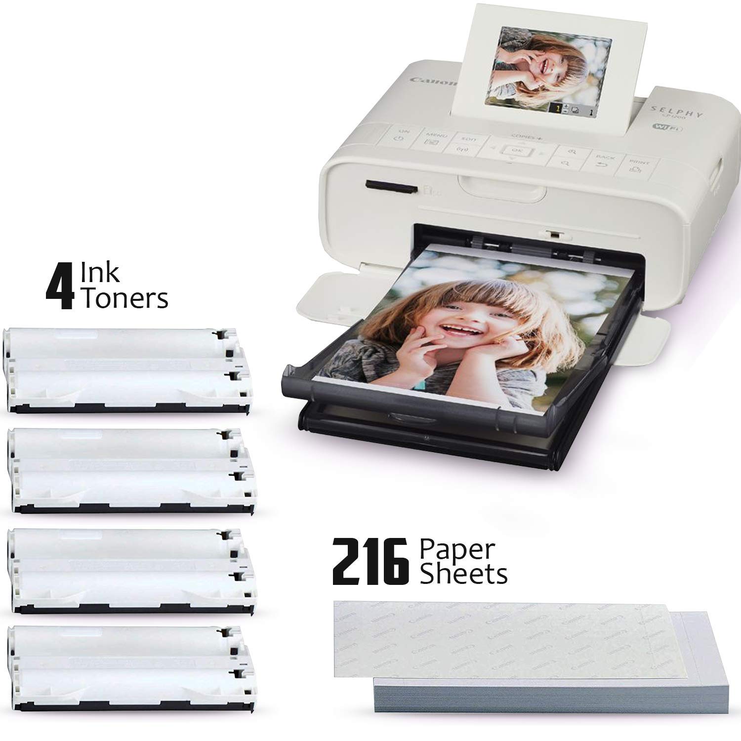 2 Pack Canon RP-108/RP108 Color Ink Paper Set (4 Ink Toners/216 Paper Sheets)