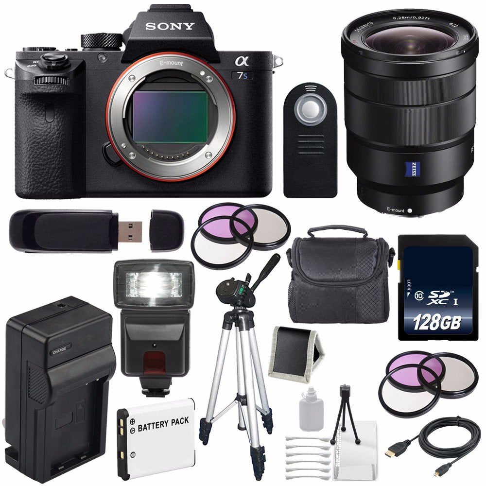 Sony Alpha a7S II a7S Mark II a7SII ILCE7SM2/B Mirrorless Digital Camera (International Model) + Vario-Tessar T FE 16-35 Lens Blogger Bundle