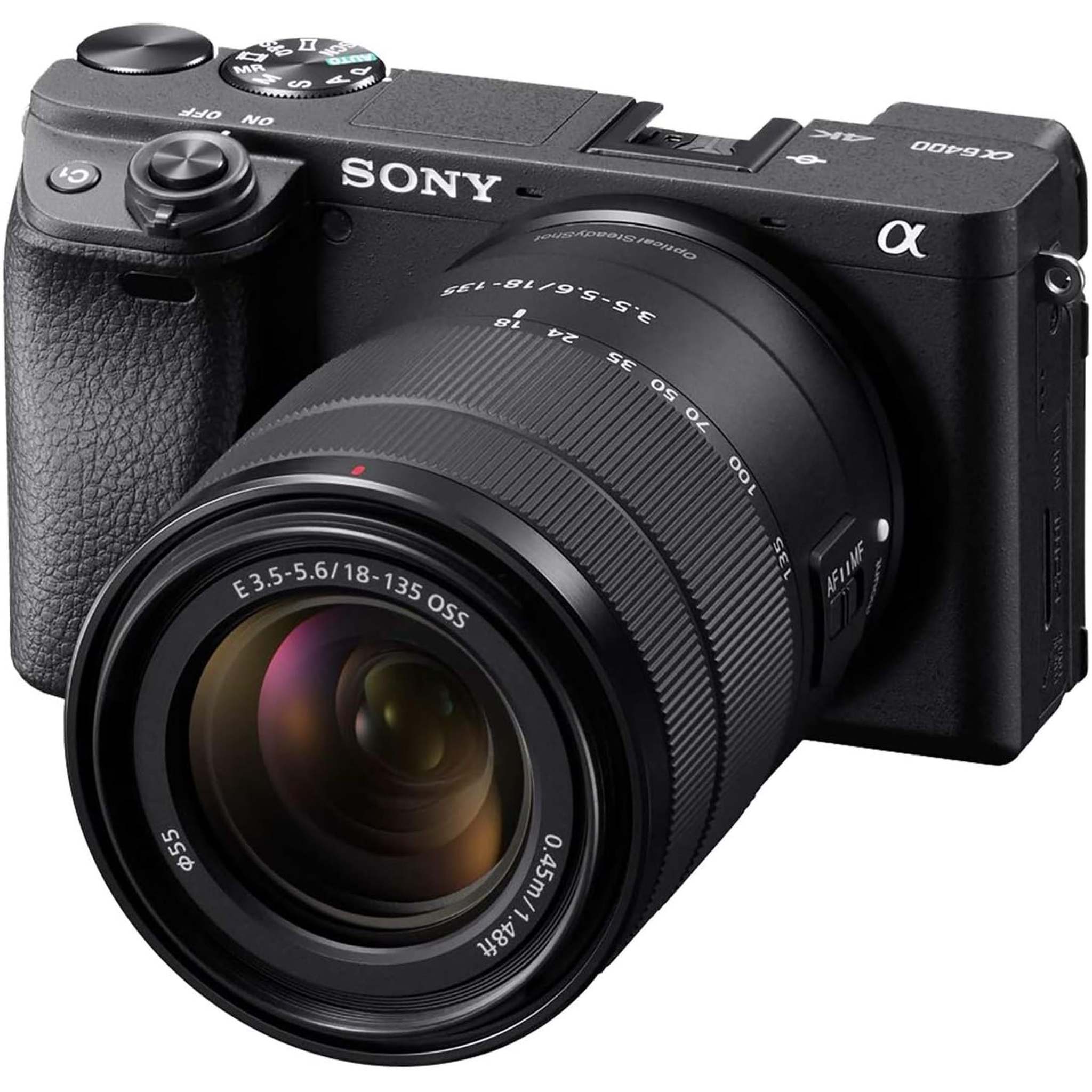 Sony Alpha a6400 Mirrorless Camera & 18-135mm Lens - E Mount Compatible Cameras - ILCE-6400M/B - Reconditioned Sony