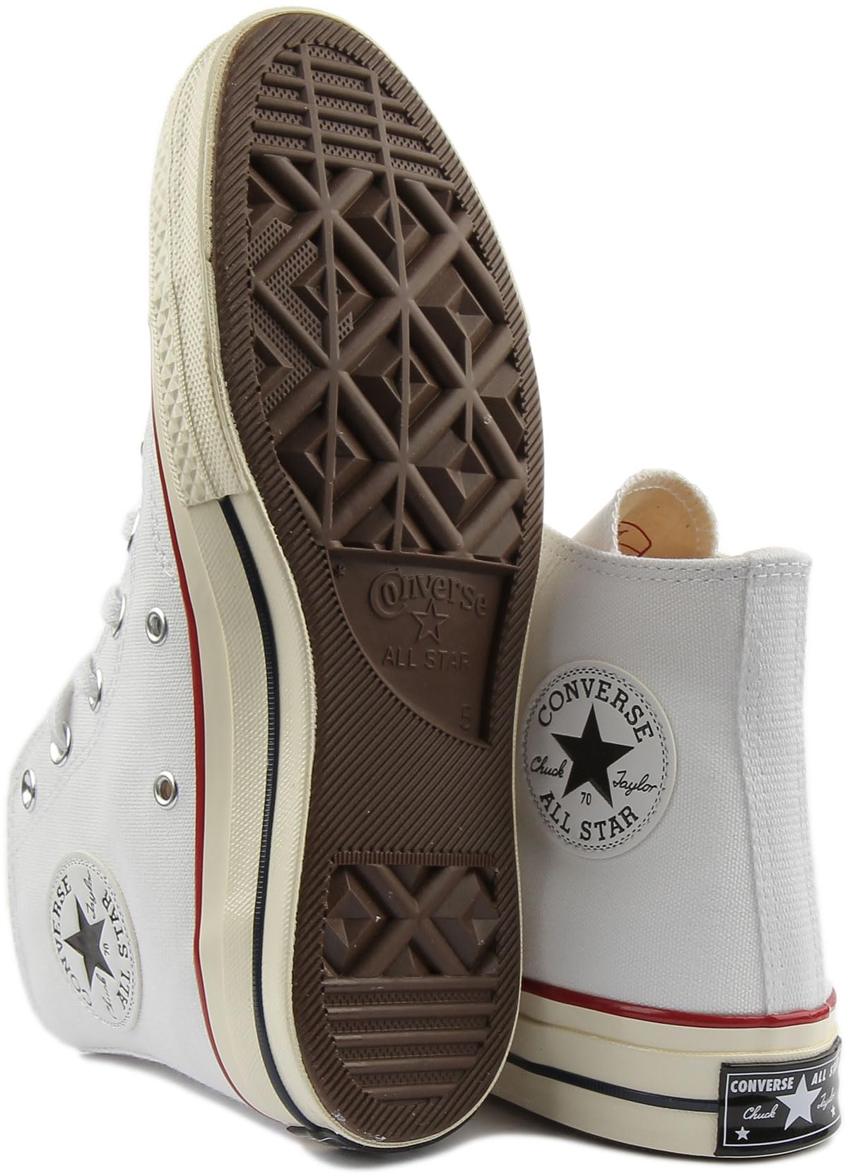 Converse Men's Chuck Taylor '70s High Top Sneakers, White/Garnet/Egret, 10 Medium US