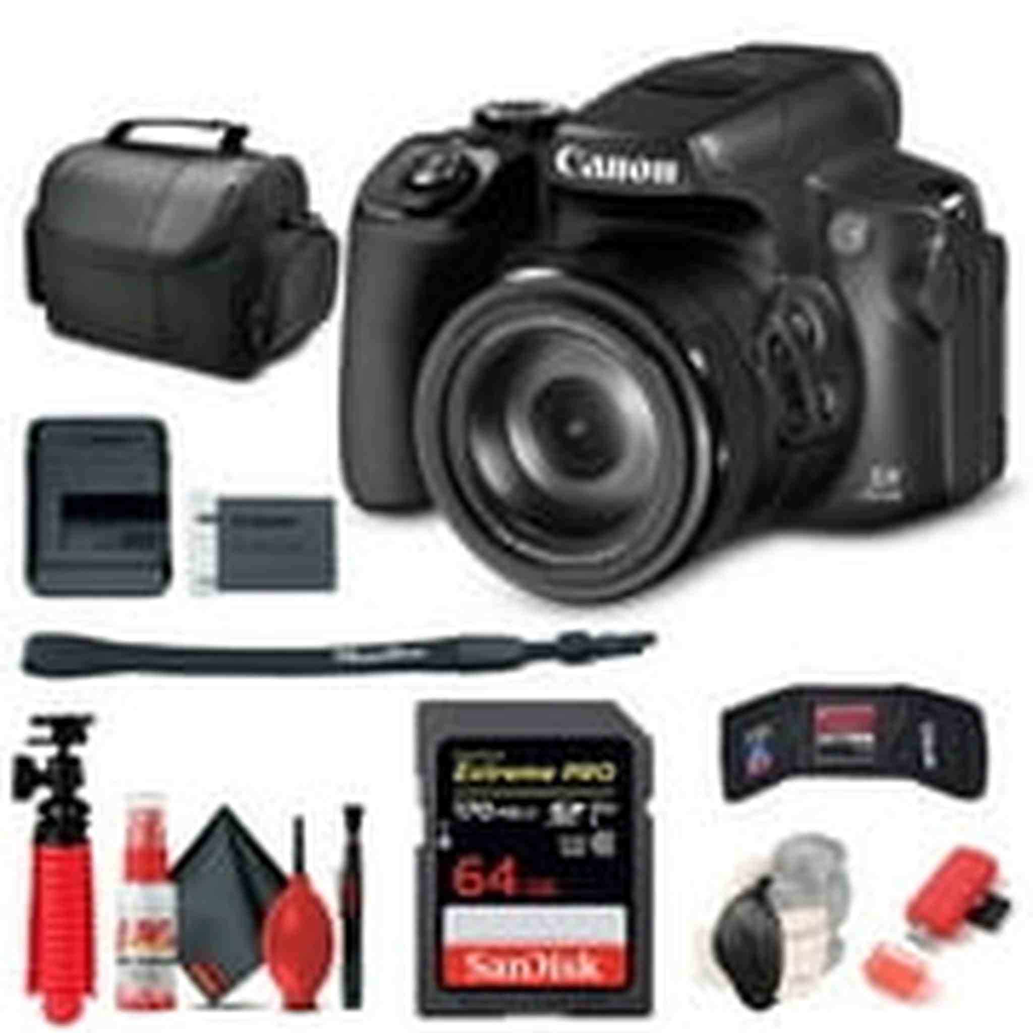 Canon PowerShot SX70 HS Digital Camera 3071C001 + 64GB Card + Reader + More Canon Intl.