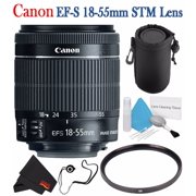 Canon EF-S 18-55mm f/3.5-5.6 IS STM Lens 8114B002 + 58mm UV Filter + Lens Cap Keeper + Deluxe 3pc Lens Cleaning Kit Bundle