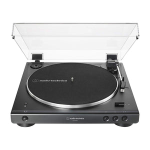 Audio-Technica AT-LP60XBT-BK Fully Automatic Bluetooth Belt-Drive Stereo Turntable, Black, Hi-Fi, 2 Speed, Dust Cover, Anti-Resonance, Die-cast Aluminum Platter