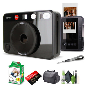 Leica Sofort 2 Hybrid Instant and Digital Camera + Instant Film 20 Sheets Black Leica