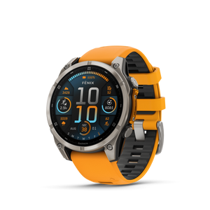 Garmin fēnix® 8, 47 mm, AMOLED, Sapphire, Titanium with Spark Orange/Graphite Silicone Band Garmin