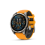 Garmin fēnix® 8, 47 mm, AMOLED, Sapphire, Titanium with Spark Orange/Graphite Silicone Band