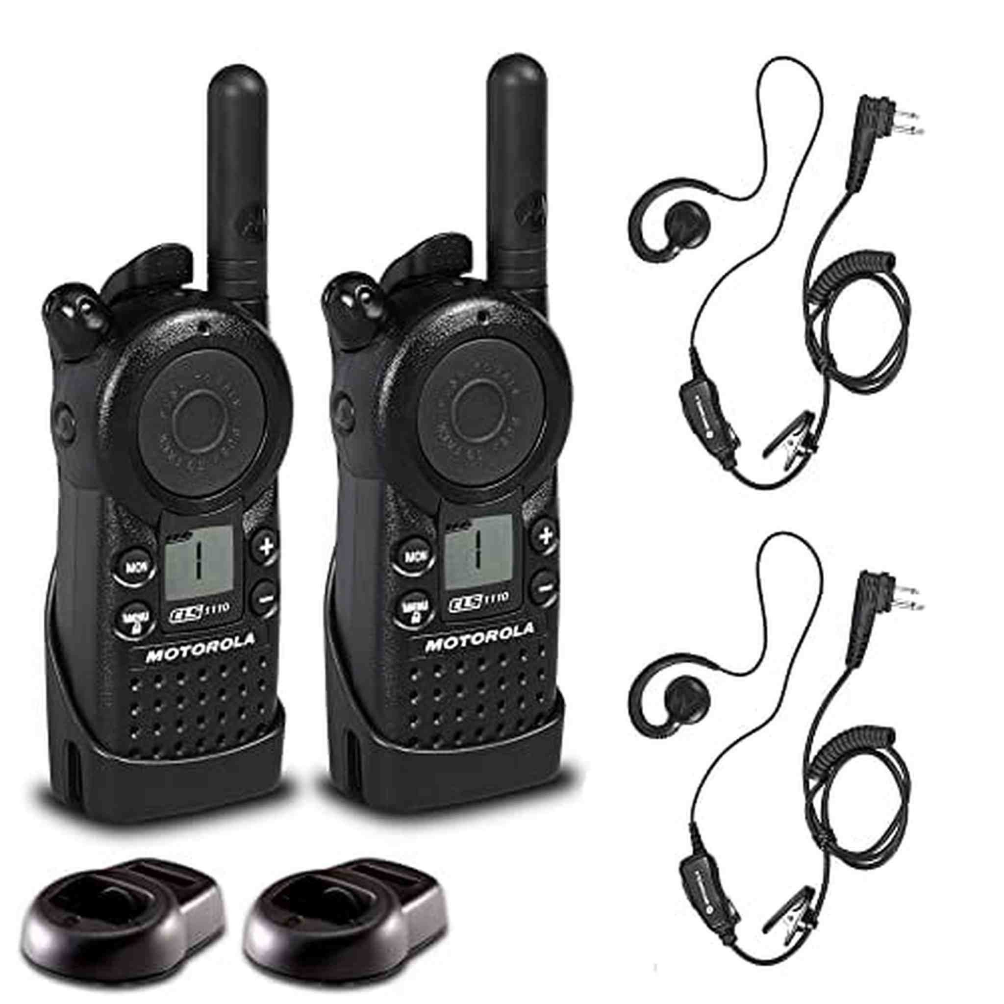 2 x Motorola CLS1110 UHF 1W 1-Channel 2-Way Radio - 2 Pack With Mic Bundle Motorola Solutions