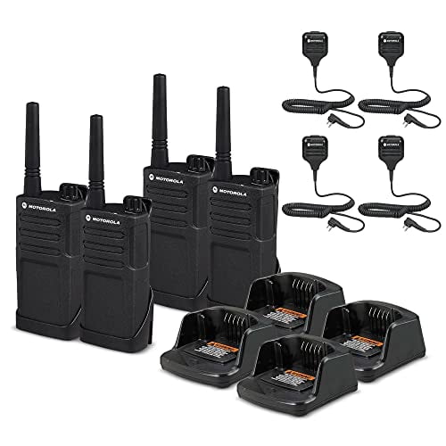 4 x Motorola RMM2050 On-Site 2-Way Radio RMM2050 - 4 Pack With Mic Bundle