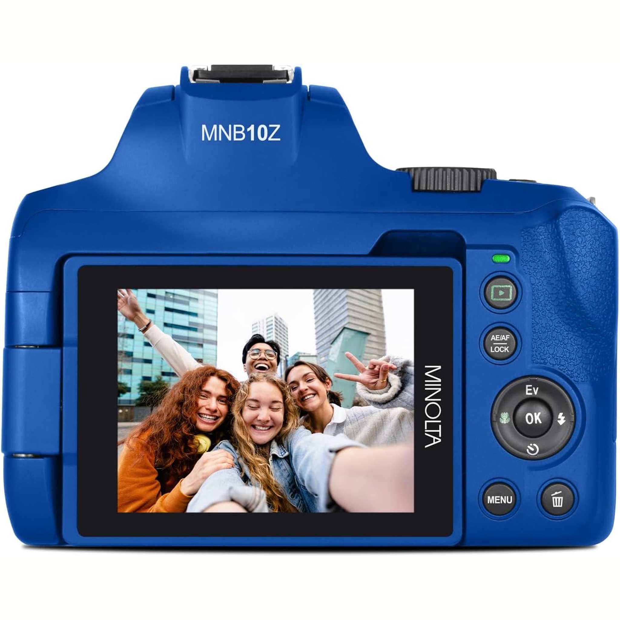 Minolta 64 Mega Pixels Auto Focus Digital Camera 4K Ultra HD Video Blue - Bundle
