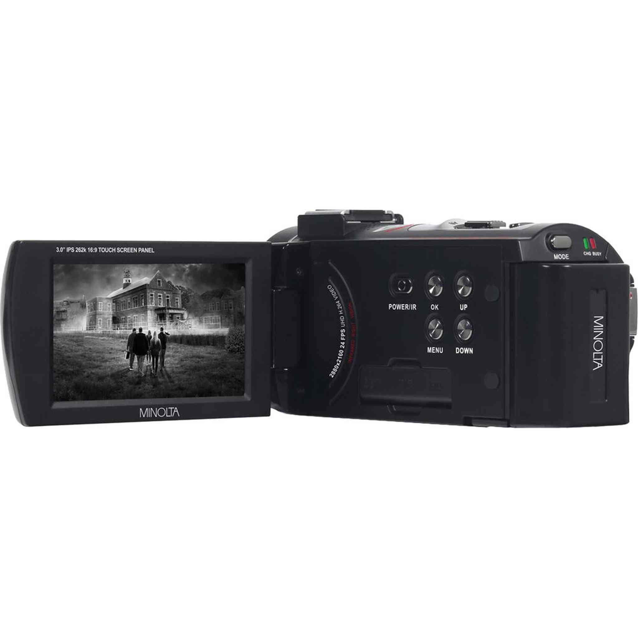 Minolta MN4K25NV 4K Ultra HD 30 MP Night Vision Camcorder Black Bundle kit