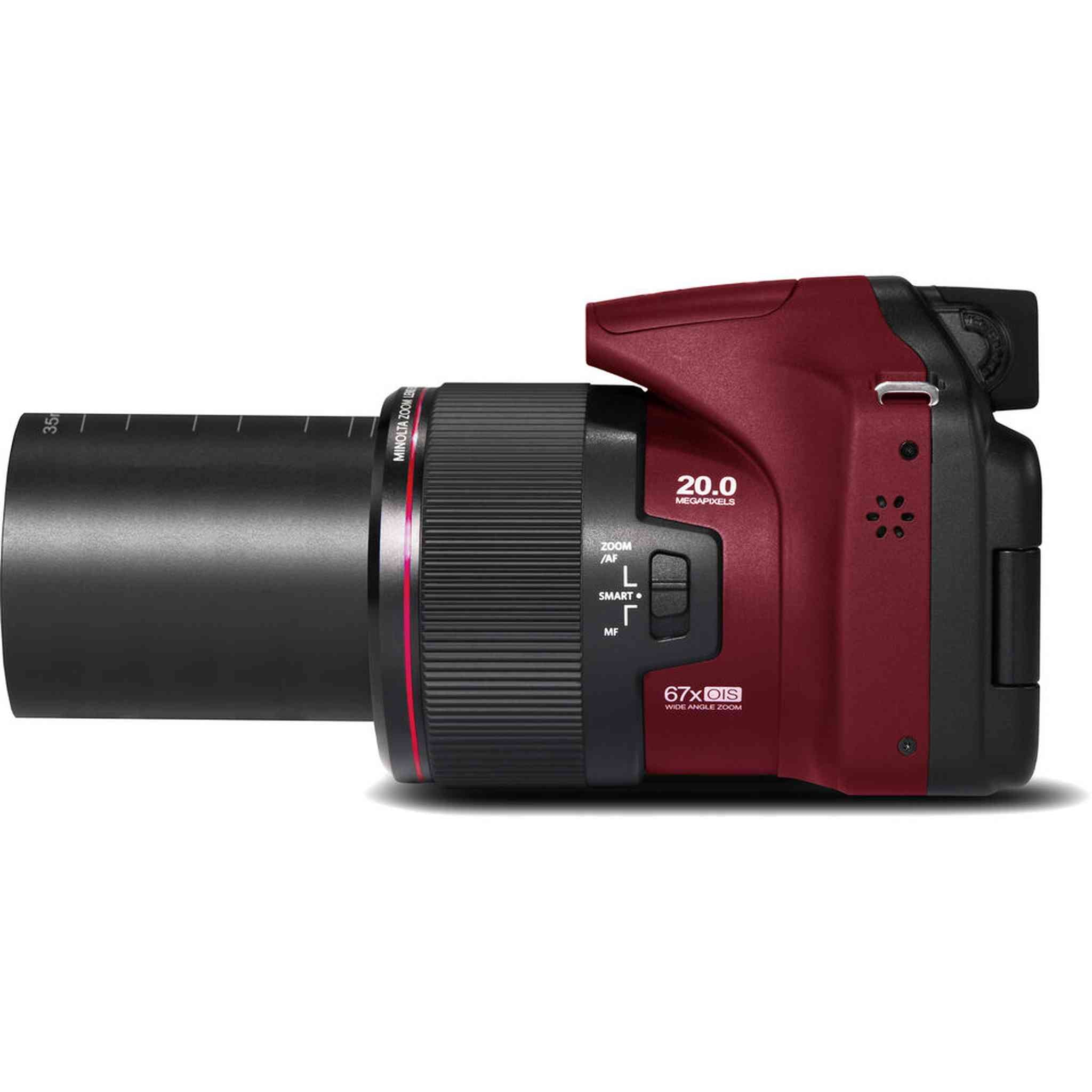 Minolta Pro Shot 20 MP HD Digital Camera with 67X Zoom, 1080P HD Video Bundle -