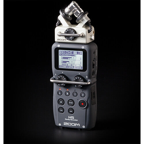 Zoom H5 4-Track Portable Recorder for Audio for Video, Music, and Podcasting, Stereo Microphones, 2 XLR/TRS Inputs, USB Audio Interface, Battery Powered