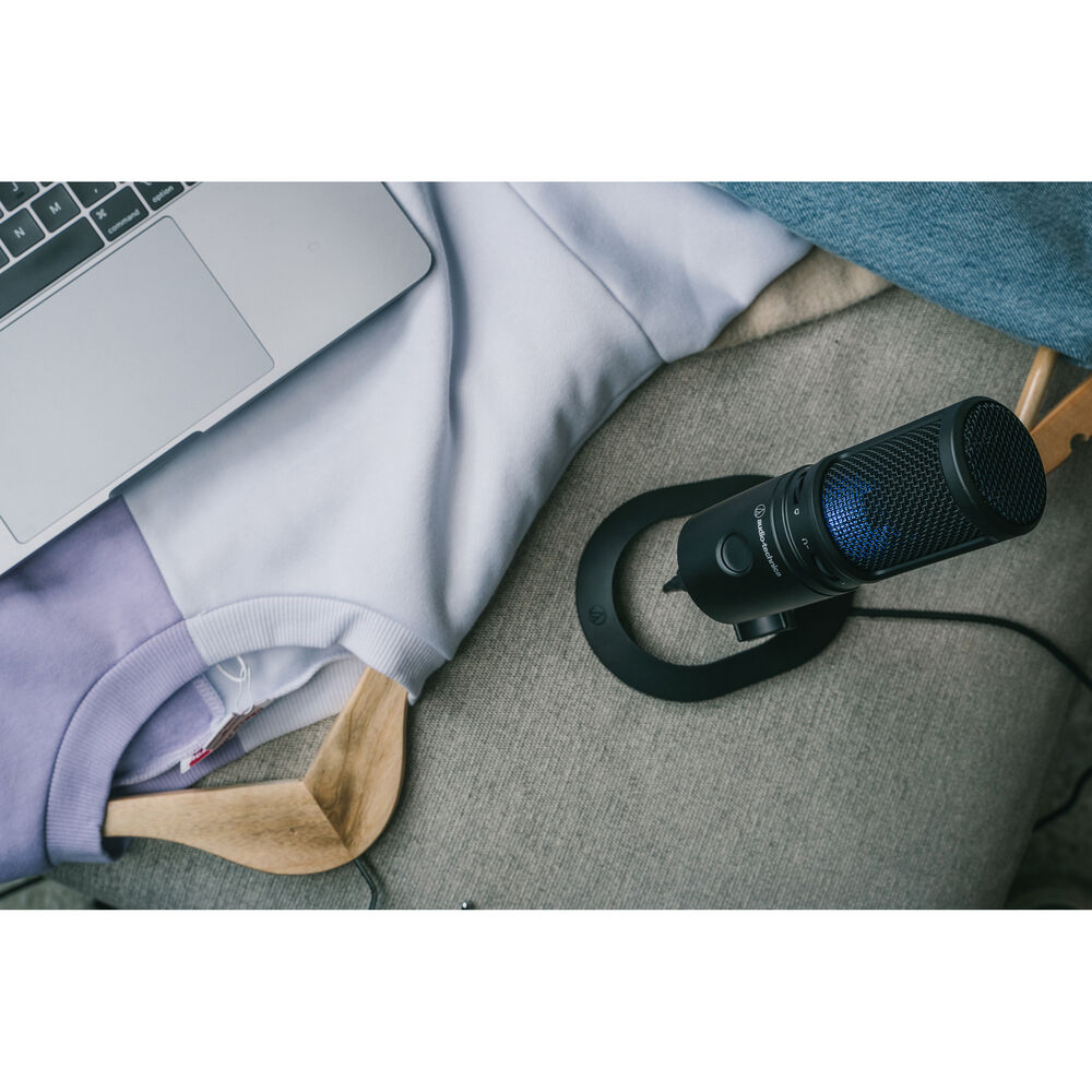 Audio-Technica AT2020USB-X Cardioid Condenser USB Microphone, Black, Bundle