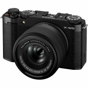 Fujifilm X-M5 Mirrorless Camera + XC 15-45mm f/3.5-5.6 OIS PZ Lens Bundle- Black