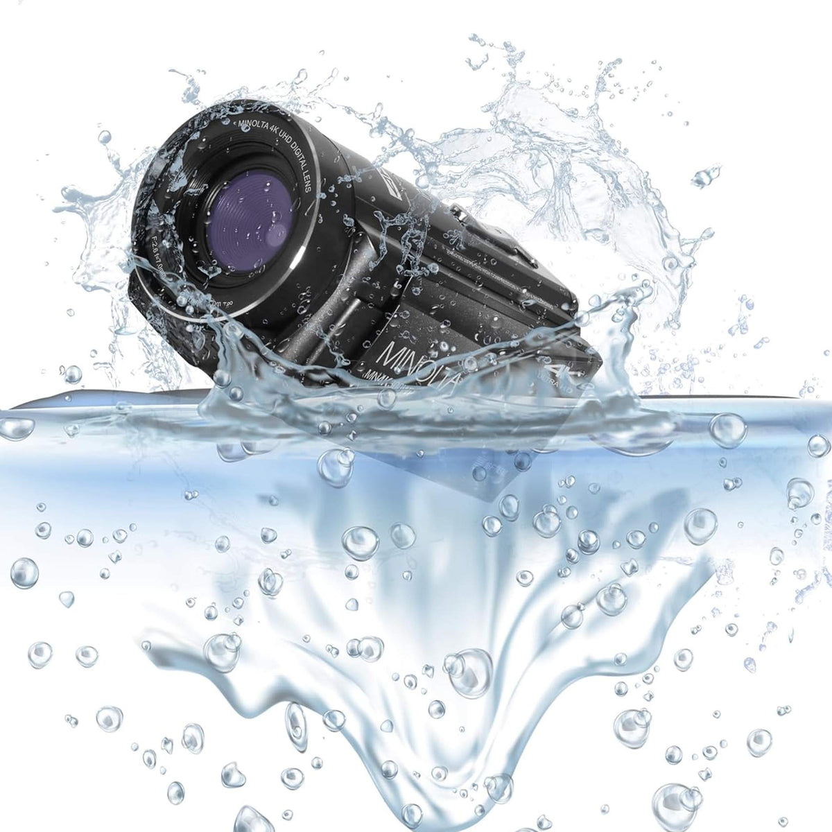 Minolta MN4K300WP 4K Ultra HD / 56 MP Waterproof Camcorder - Black - Bundle