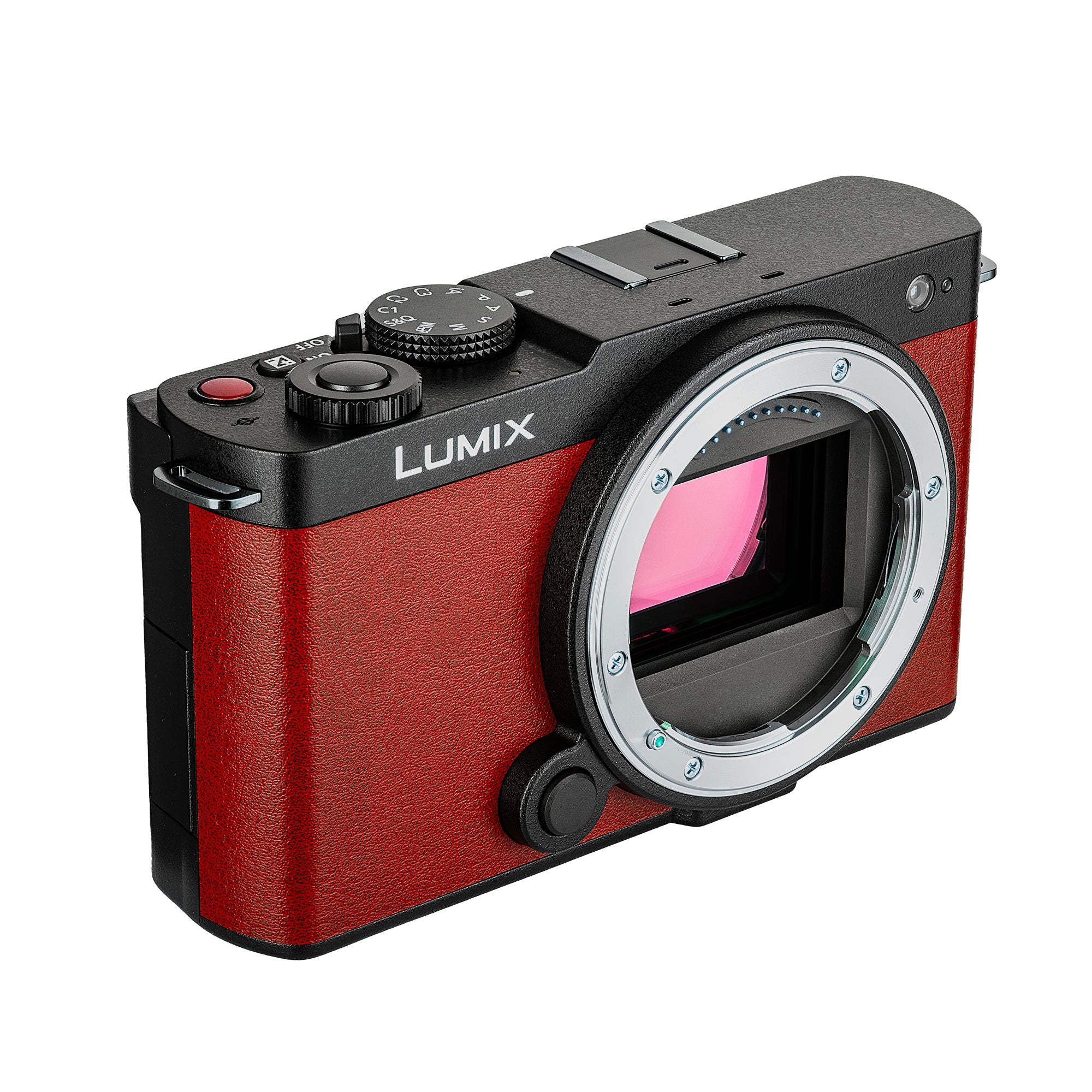 Panasonic Lumix S9 Camera Red , Rode VideoMicro Camera-Mount Shotgun Microphone