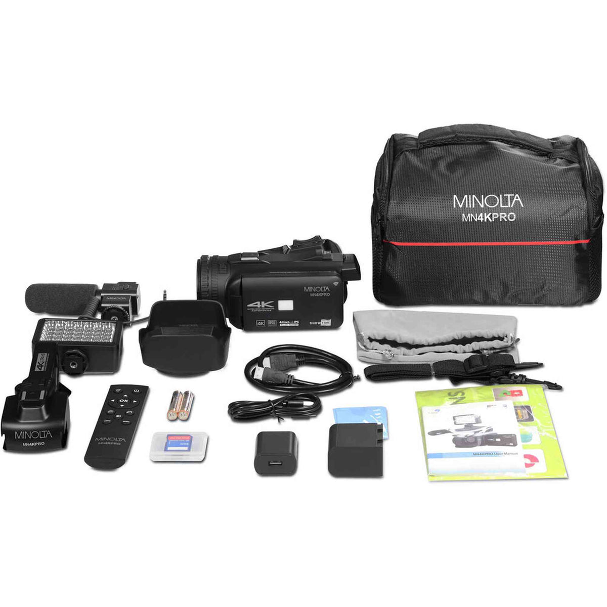 Minolta MN4KPRO UHD 4K60 Camcorder Kit, 128GB SDHC/SDXC UHS-I Card Memory Card