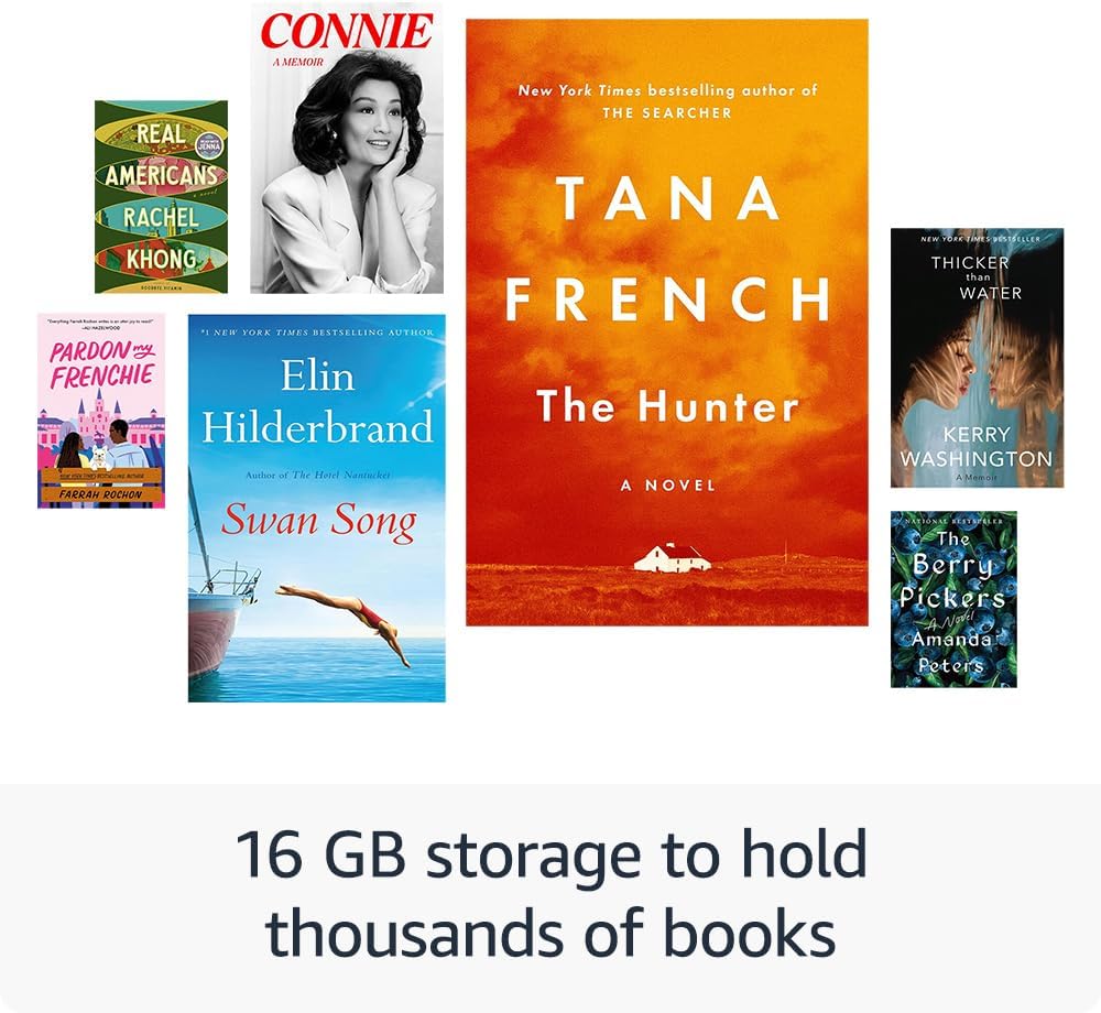 Kindle 16 GB - 2024 - Lightest and most compact Kindle, with glare-free display, faster page turns, adjustable front light, and long battery life - Black + More