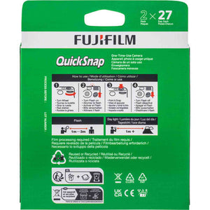 FUJIFILM QuickSnap Flash 400 Disposable Camera 27 Exposures, 2-Pack , Bundle