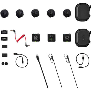 RODE Wireless PRO 2-Person Clip-On Microphone Recorder with Lavaliers 2.4 GHz - Bundle