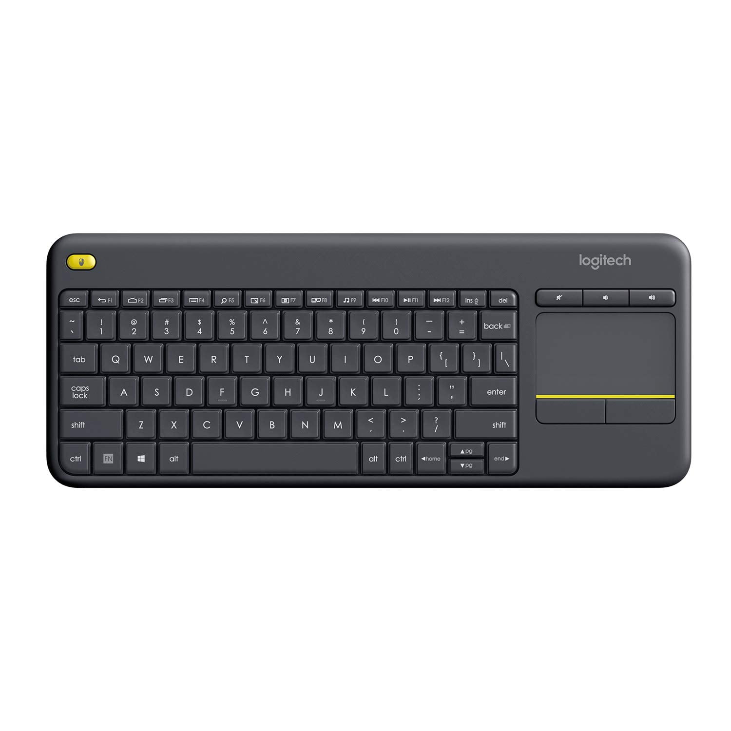 Logitech K400 Plus Wireless Touch TV Keyboard with Easy Media Control and Built-In Touchpad