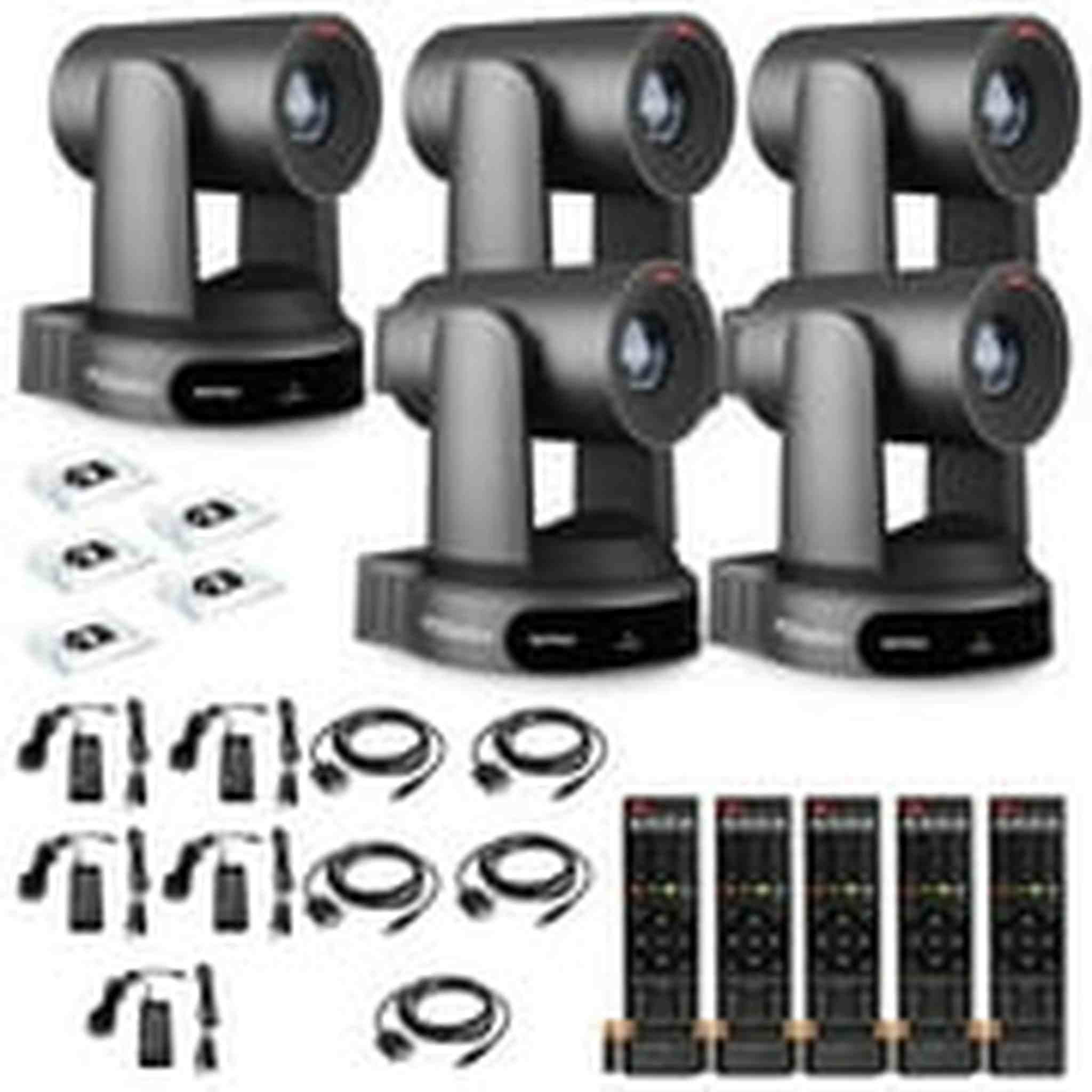 5 x PTZOptics Move 4K PTZ Camera with 30x Zoom Gray PT30X-4K-GY-G3 PTZOptics