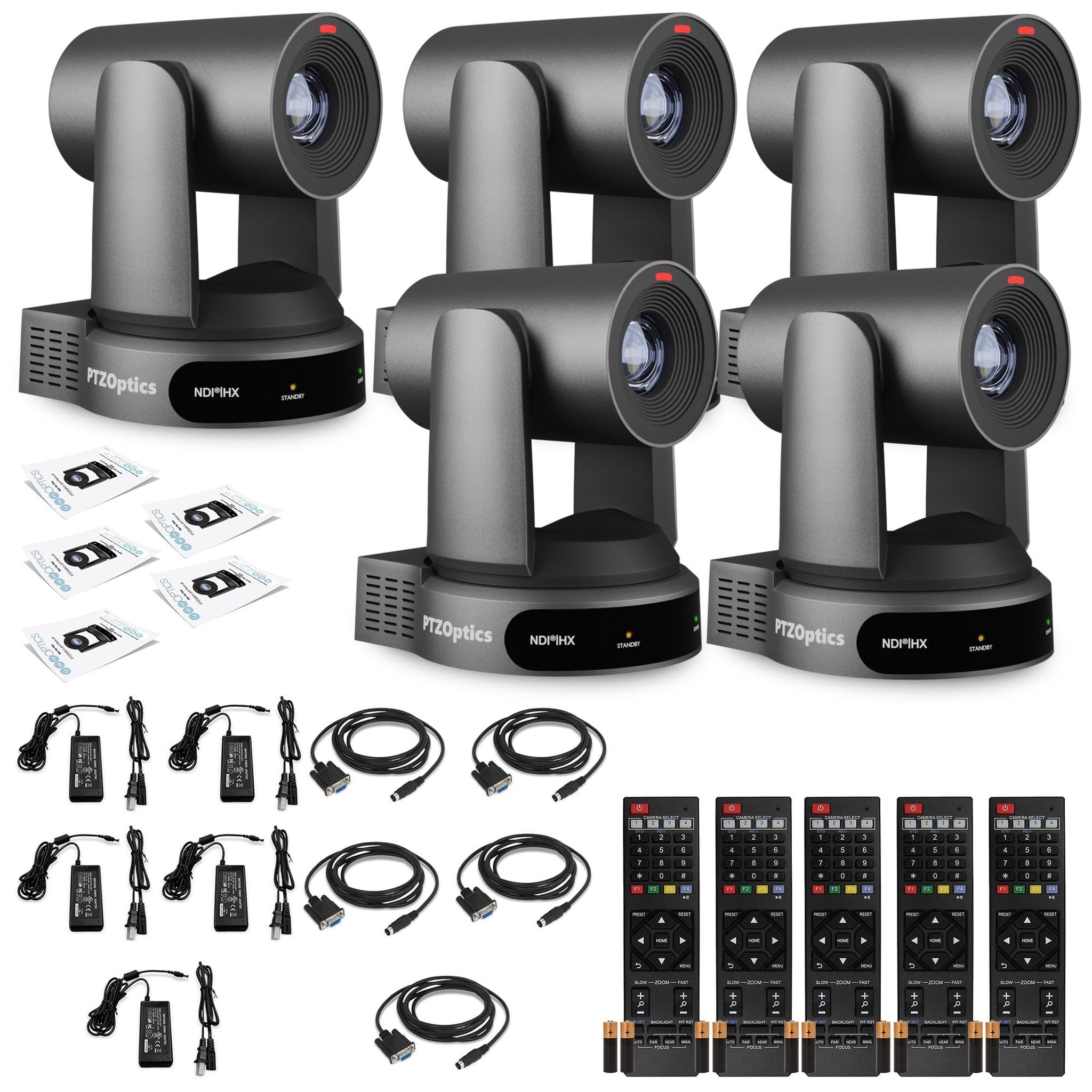 5 x PTZOptics Move 4K PTZ Camera with 30x Zoom Gray PT30X-4K-GY-G3 PTZOptics