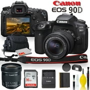 Canon EOS 90D DSLR Camera With 18-55mm Lens, Canon EF-S 10-18mm f/4.5-5.6 IS STM Lens, Soft Padded Case, Memory Card, and More