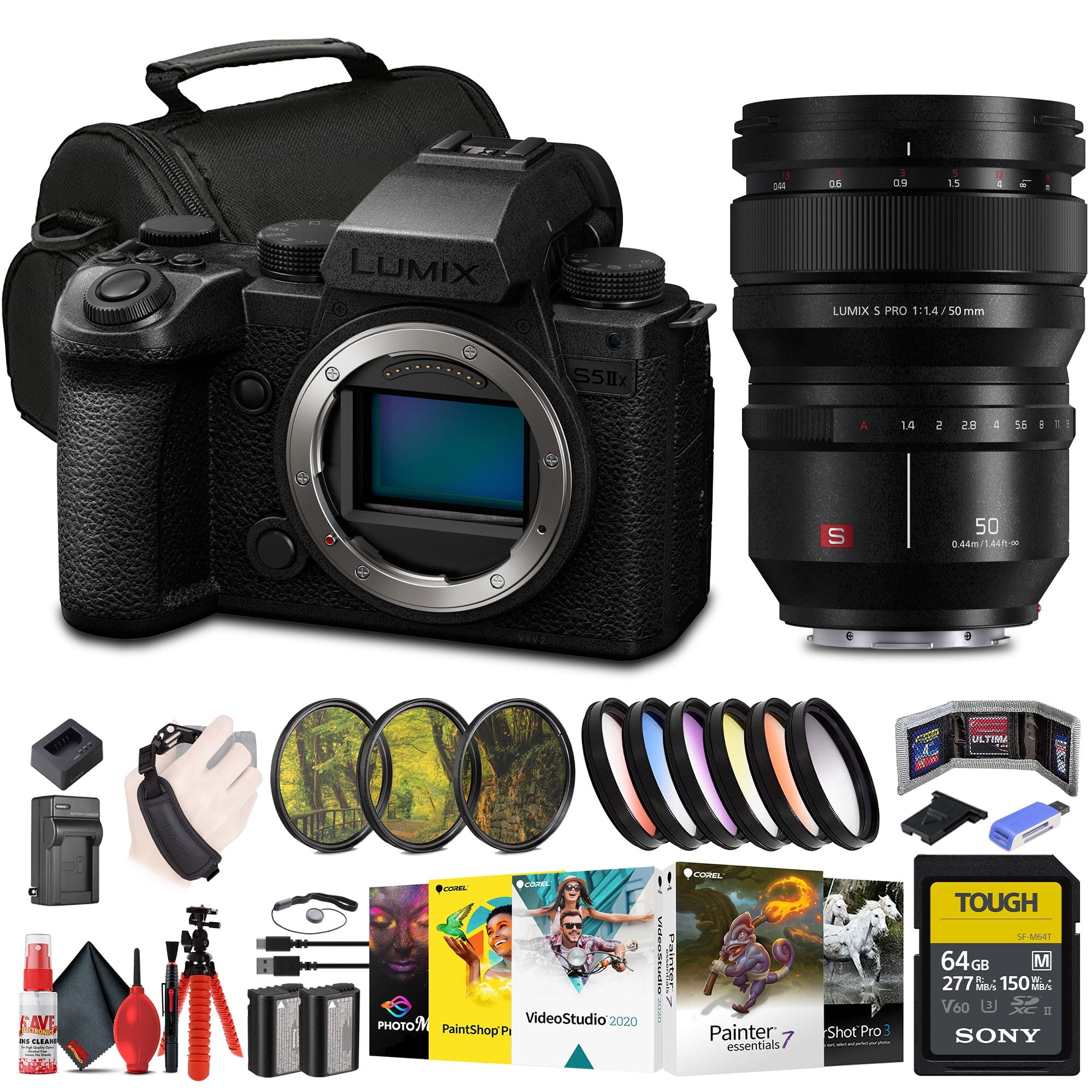 Panasonic Lumix S5 IIX Mirrorless Camera + Panasonic Lumix S 24-105mm Lens + More